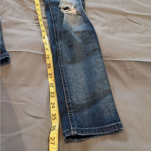 7 For All Mankind 24 The Ankle Skinny Distressed 7FAM Women's Designer Jeans - Picture 12 of 16